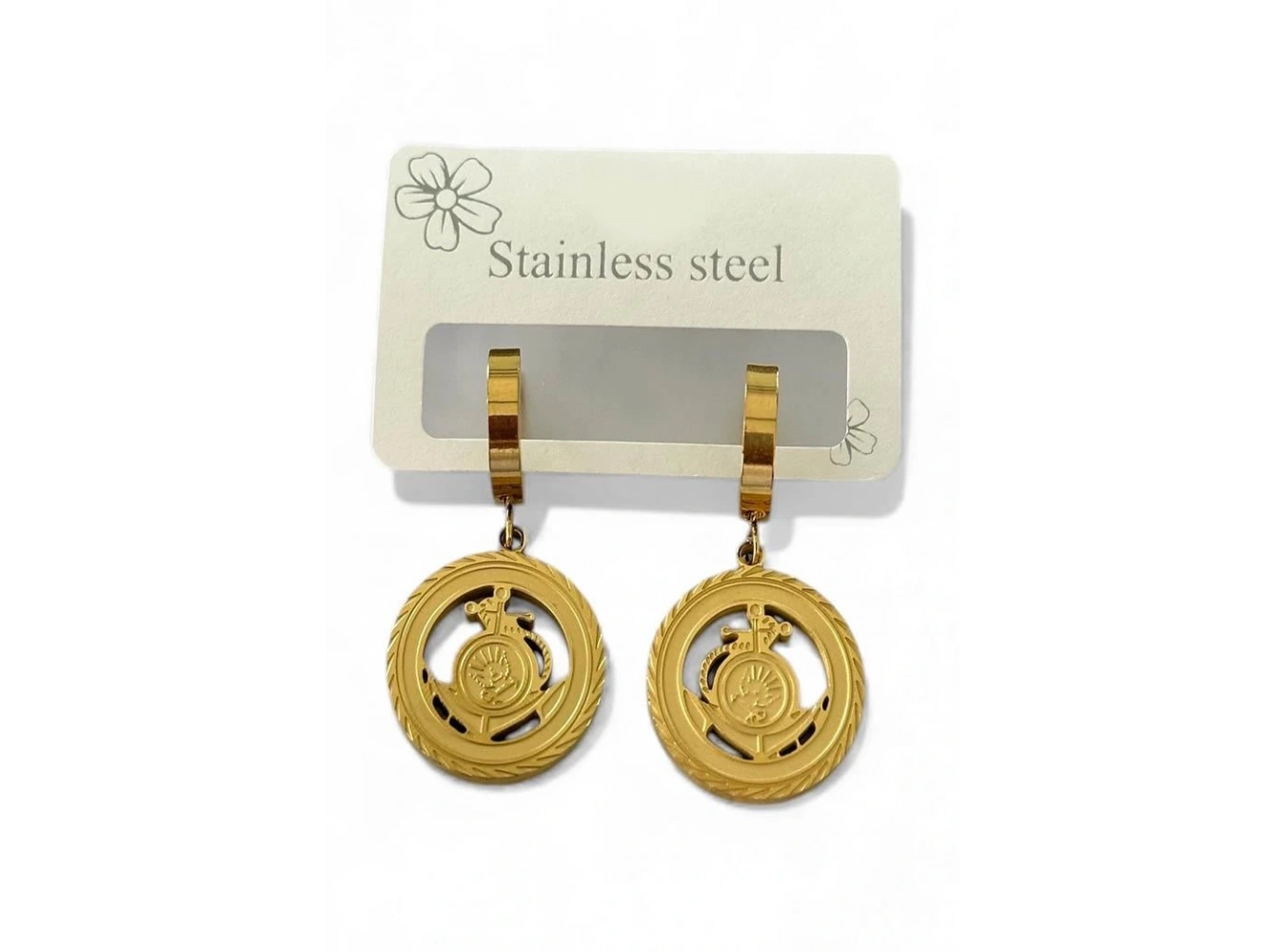 Altın Renk Çelik Küpe (Çift)