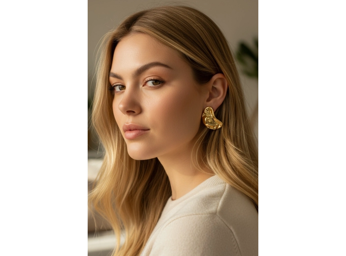 Altın Renk Çelik Küpe (Çift)