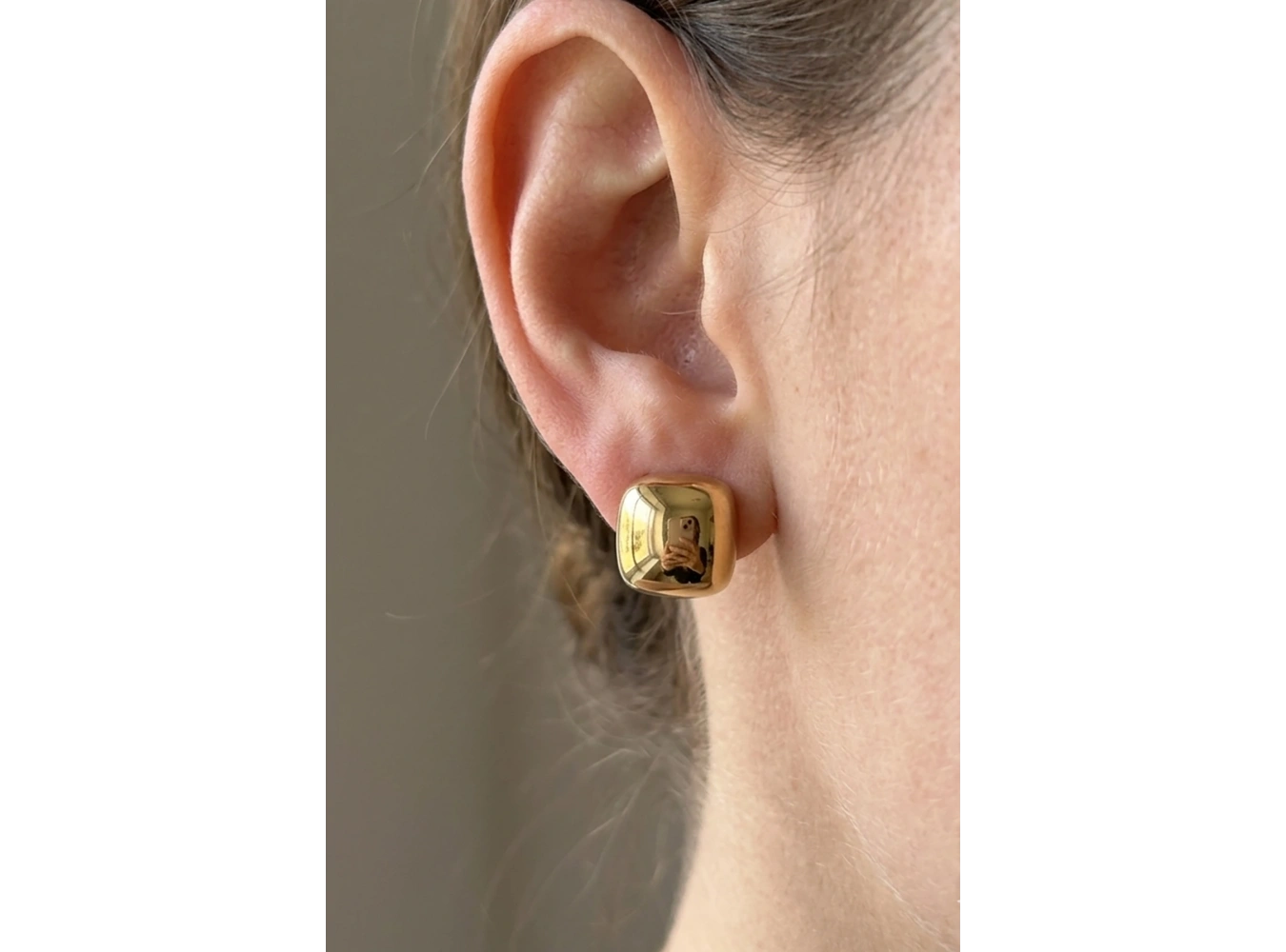 Altın Renk Çelik Küpe (Çift)