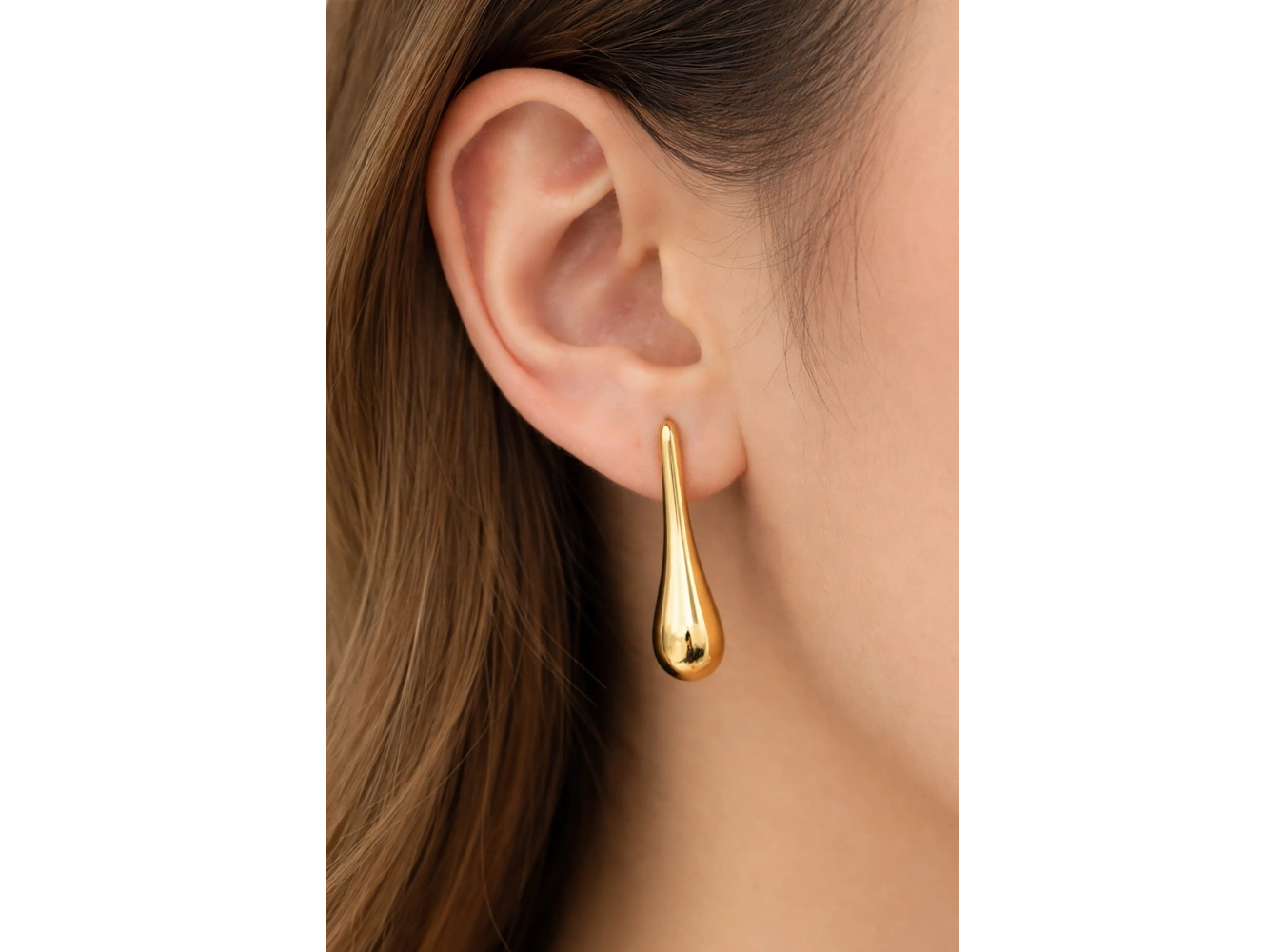 Altın Renk Çelik Küpe (Çift)