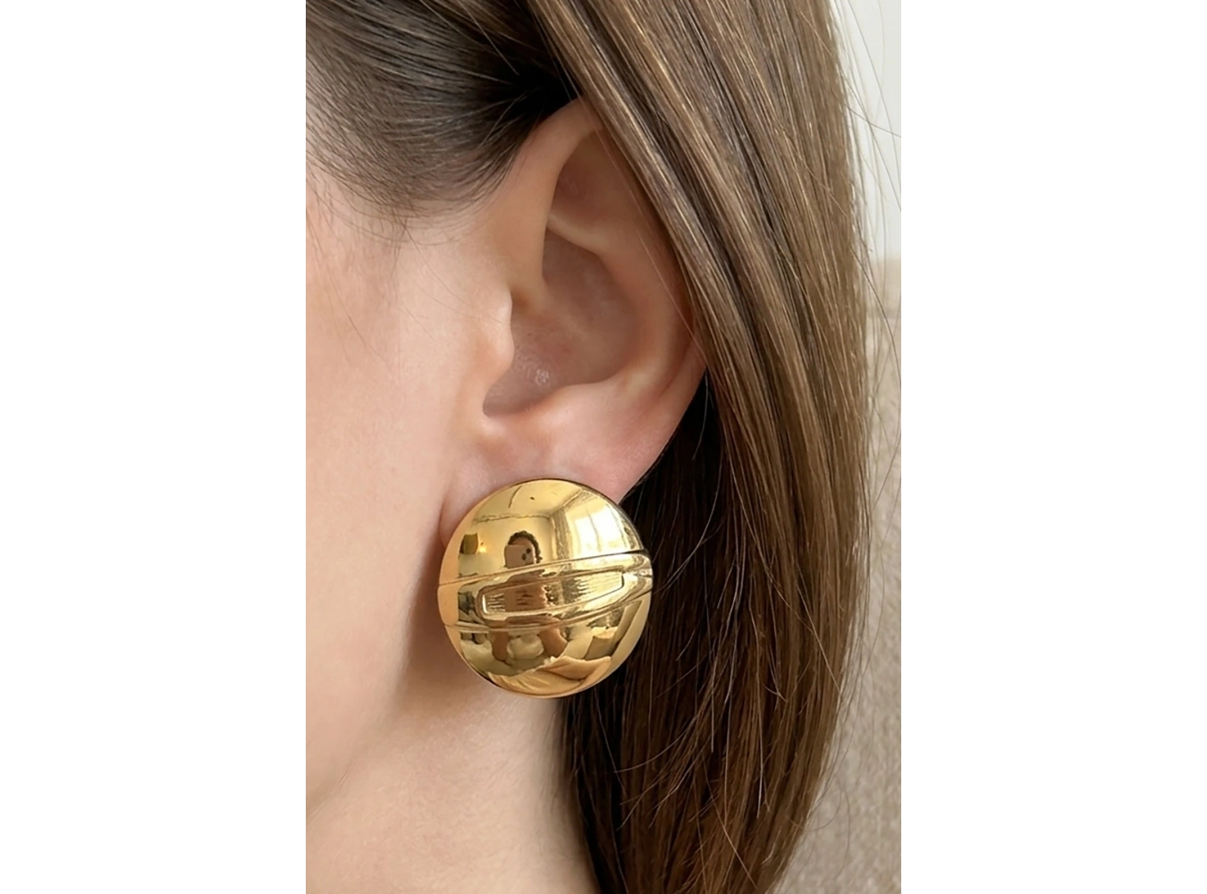 Altın Renk Çelik Küpe (Çift)