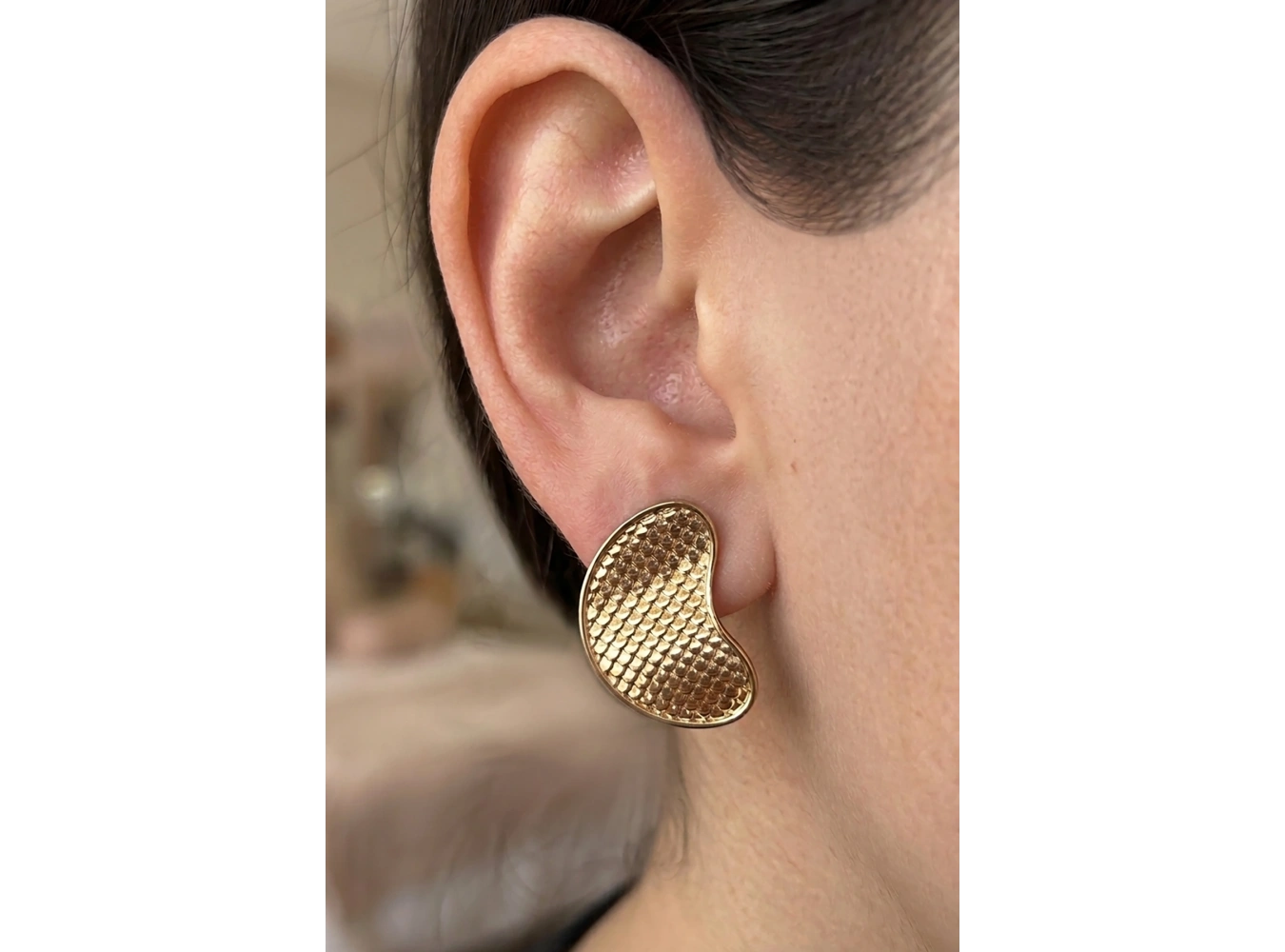 Altın Renk Çelik Küpe (Çift)