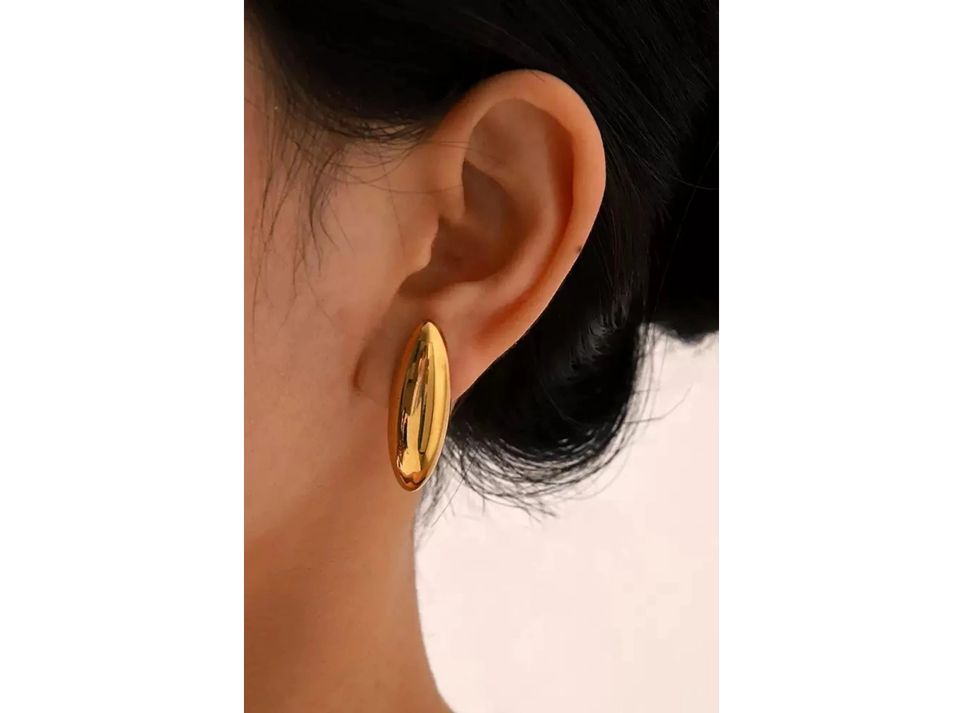 Altın Renk Çelik Küpe (Çift)