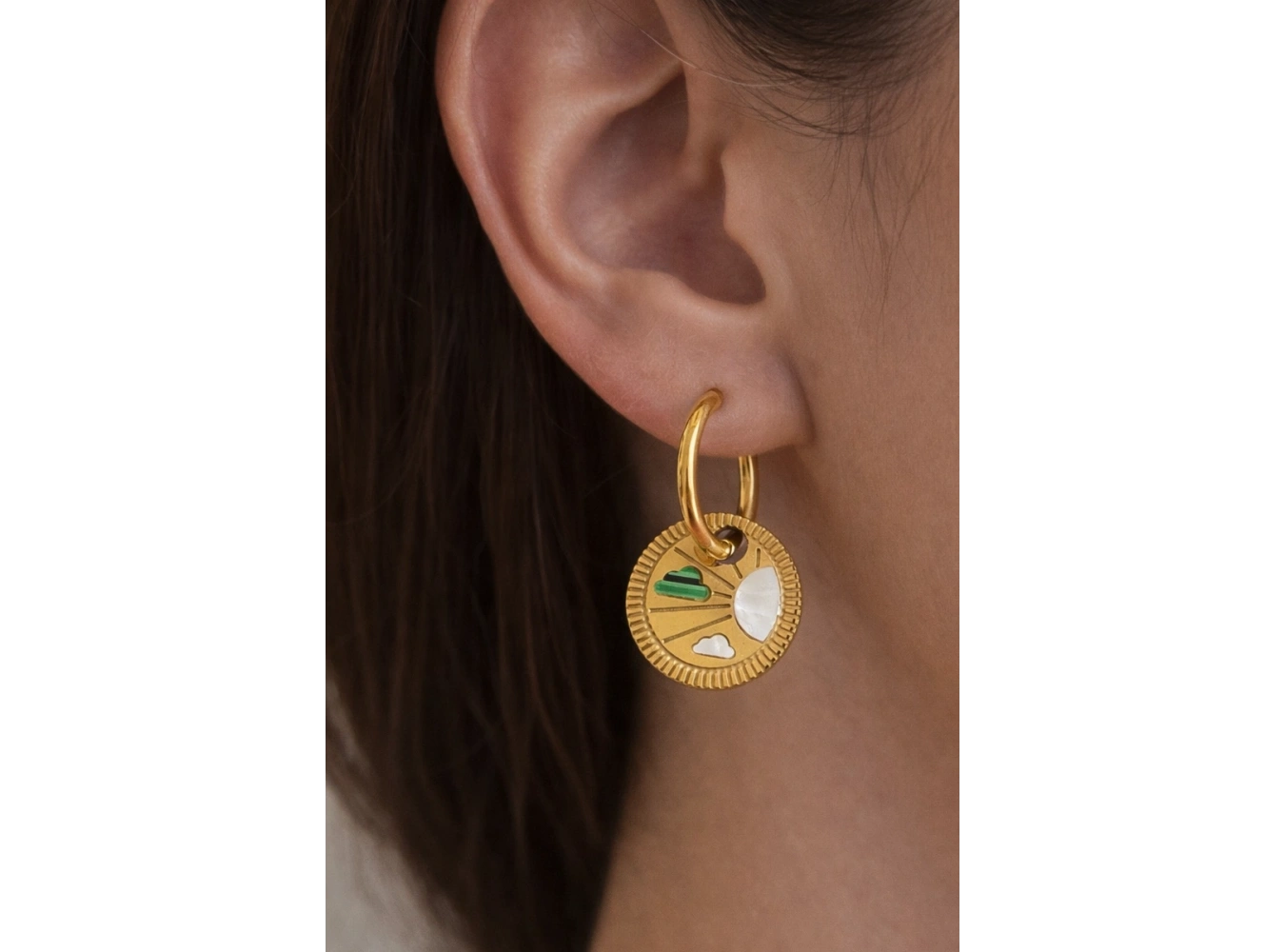 Altın Renk Çelik Küpe (Çift)