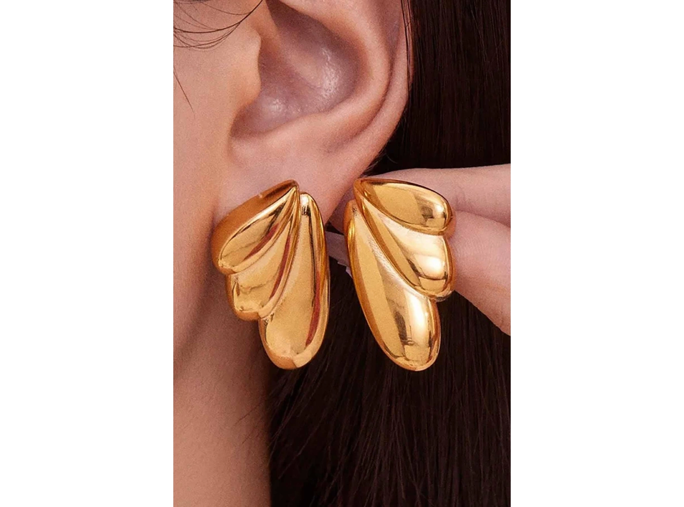 Altın Renk Çelik Küpe (Çift)