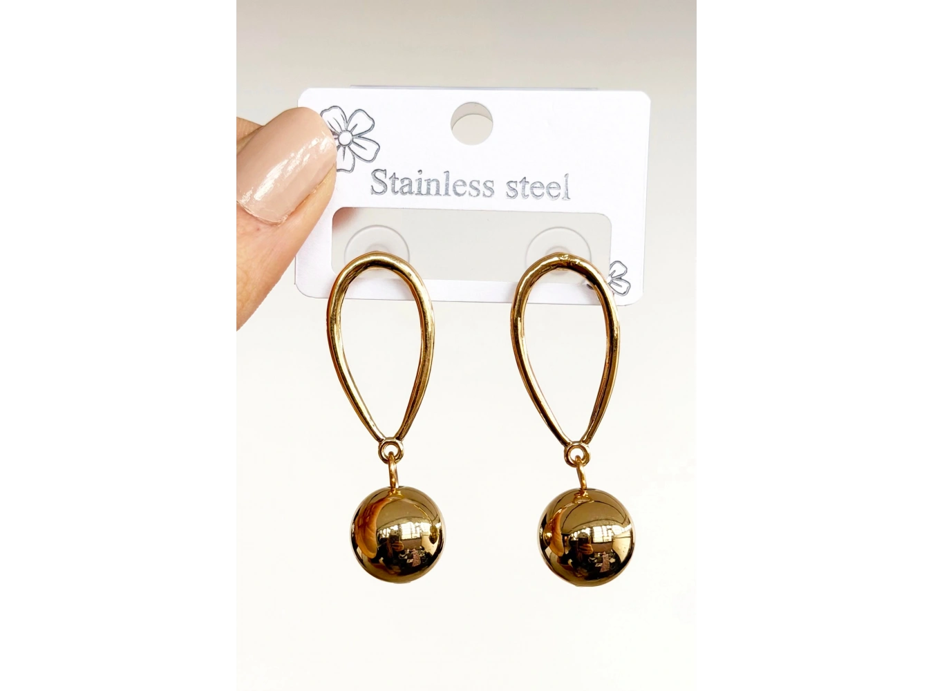 Altın Renk Çelik Küpe (Çift)