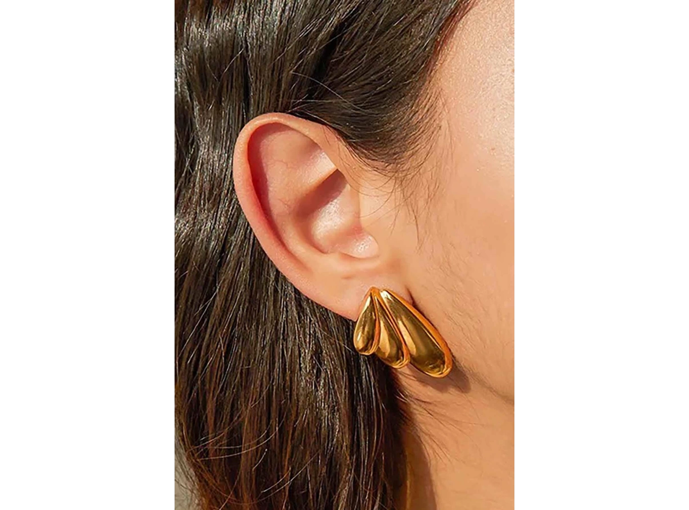 Altın Renk Çelik Küpe (Çift)