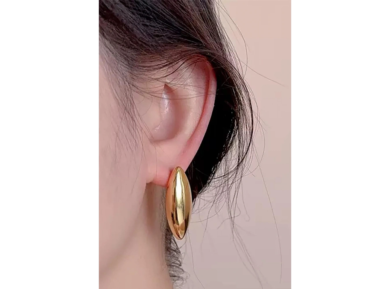 Altın Renk Çelik Küpe (Çift)