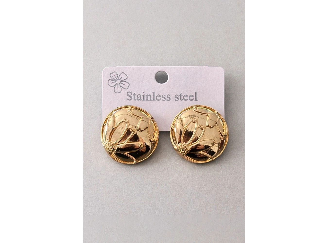 Altın Renk Çelik Küpe (Çift)