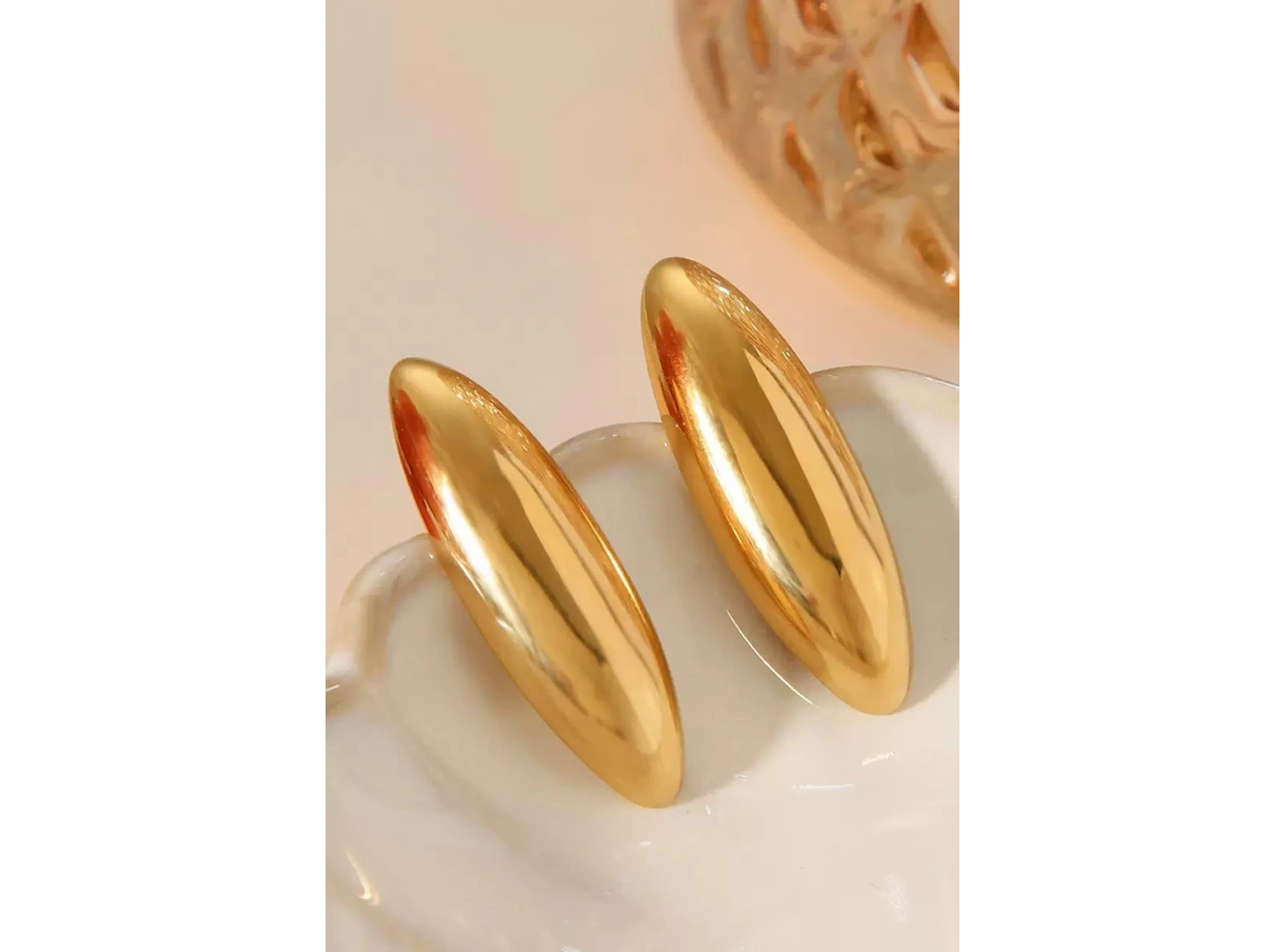 Altın Renk Çelik Küpe (Çift)