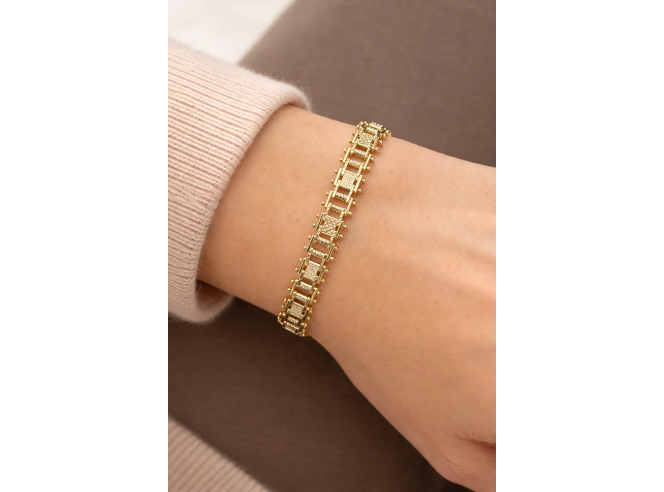 Altın Renk Çelik Xuping VİP Bileklik