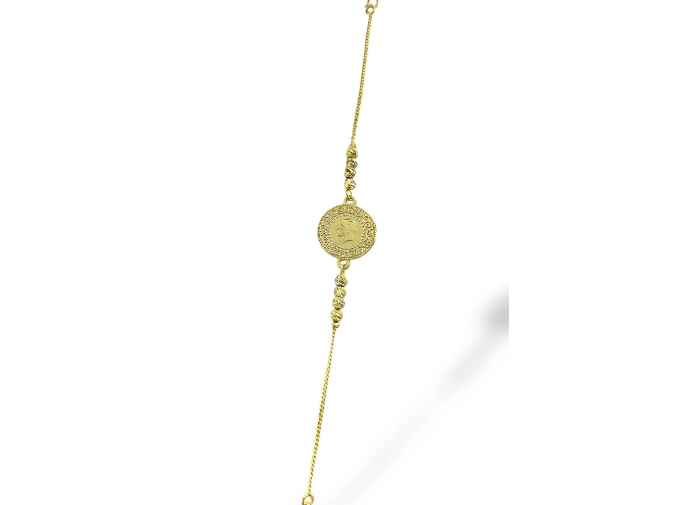 Altın Renk Çeyrek Figürlü Bileklik