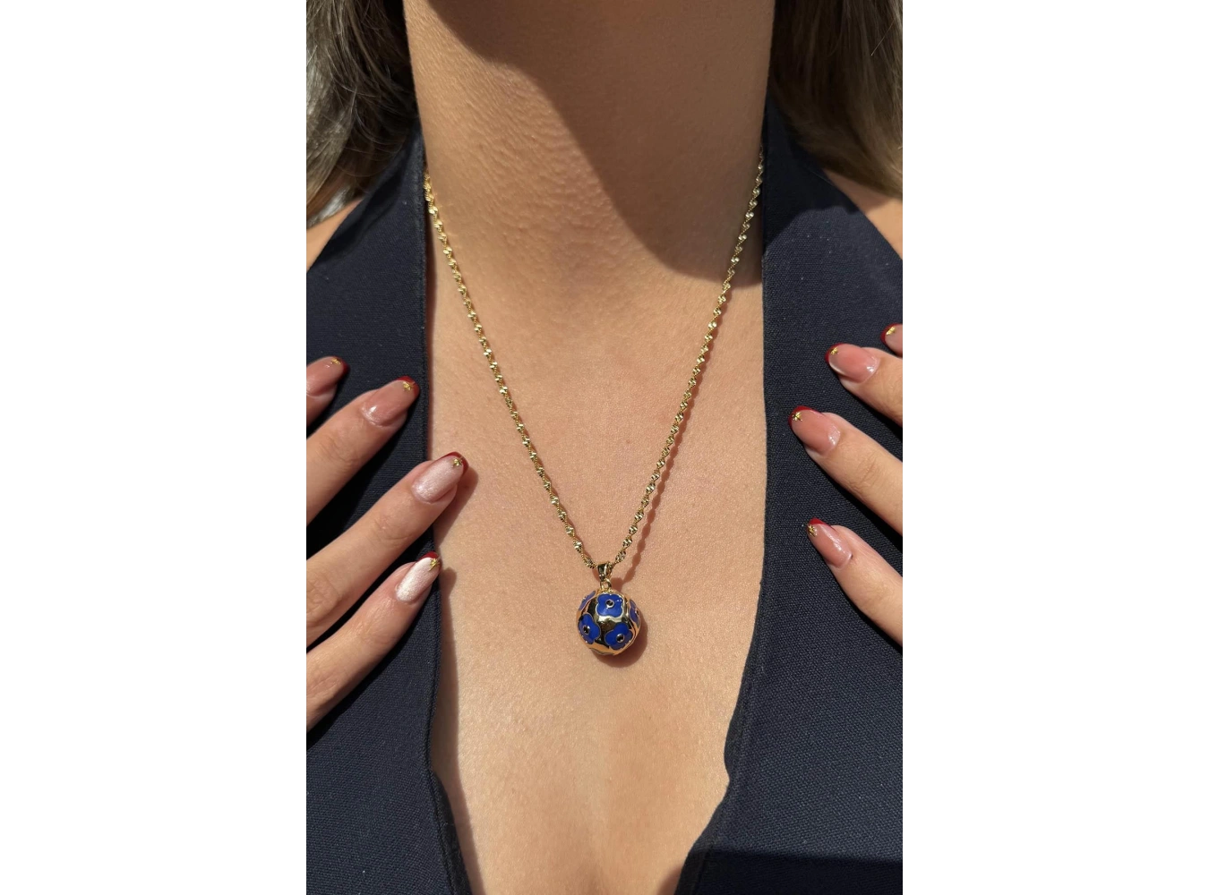 Altın Renk Çiçek Figürlü 14k Altın Kaplama TX Kolye