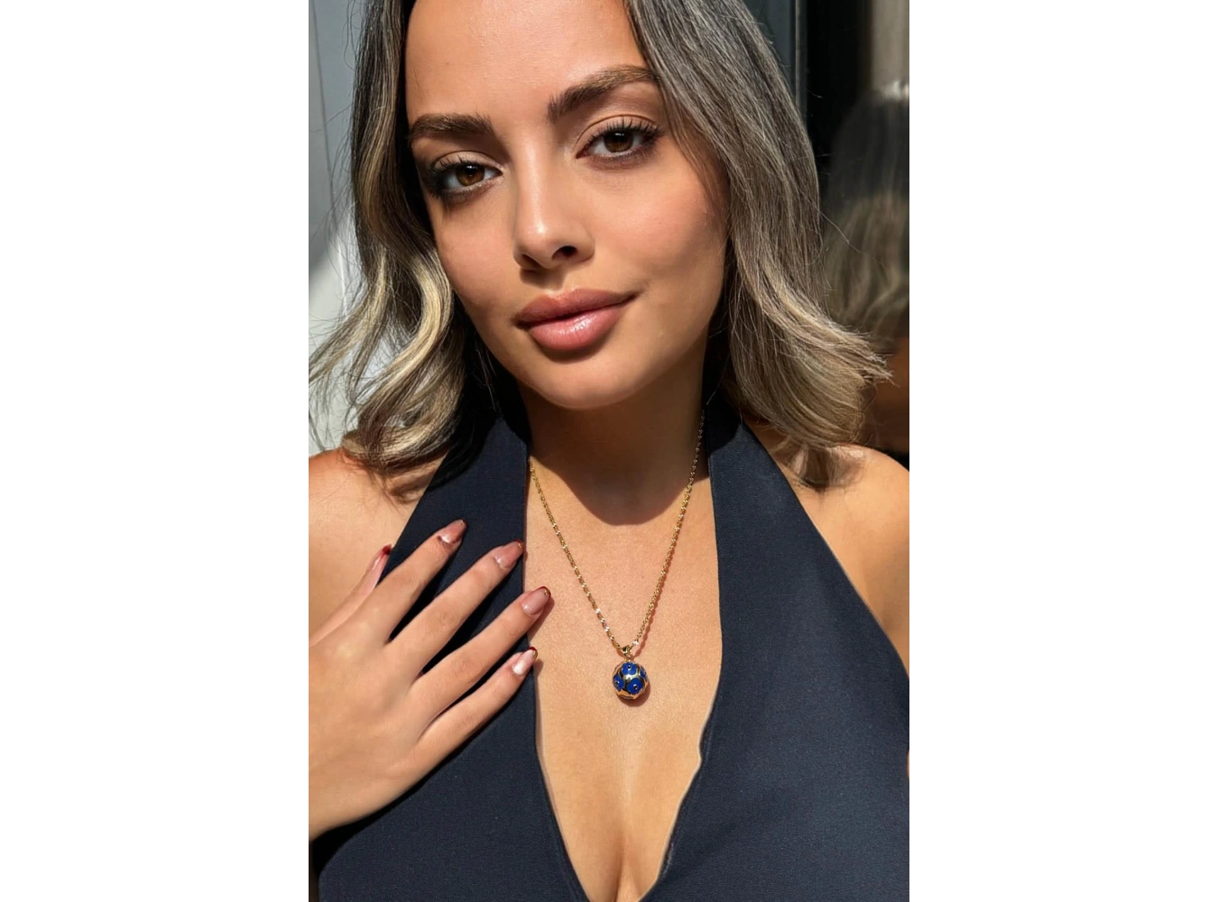 Altın Renk Çiçek Figürlü 14k Altın Kaplama TX Kolye