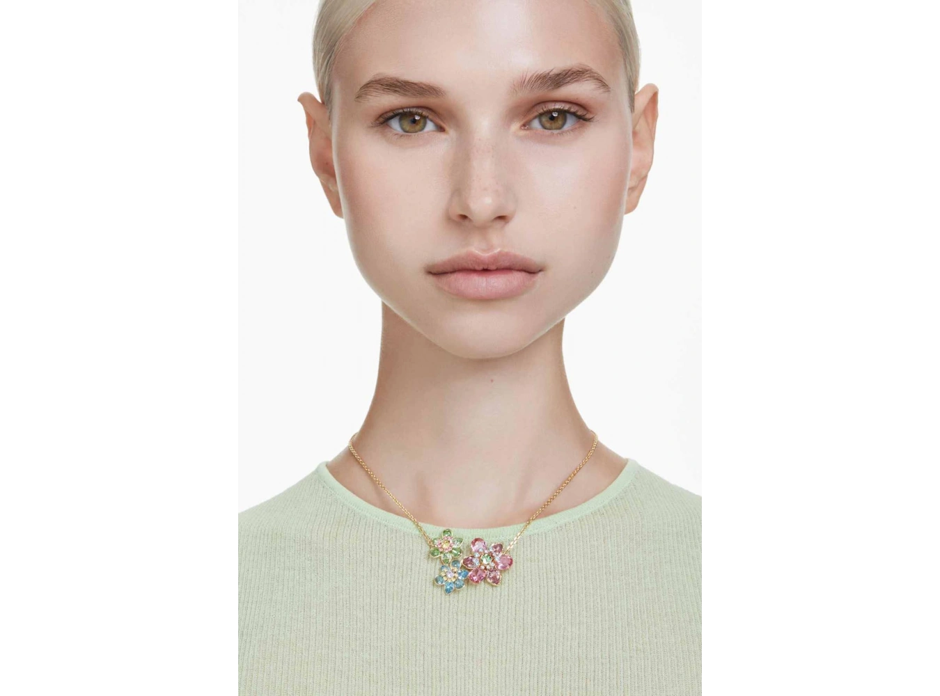 Altın Renk Çiçek Figürlü 14K Altın Kaplama Vip Kolye