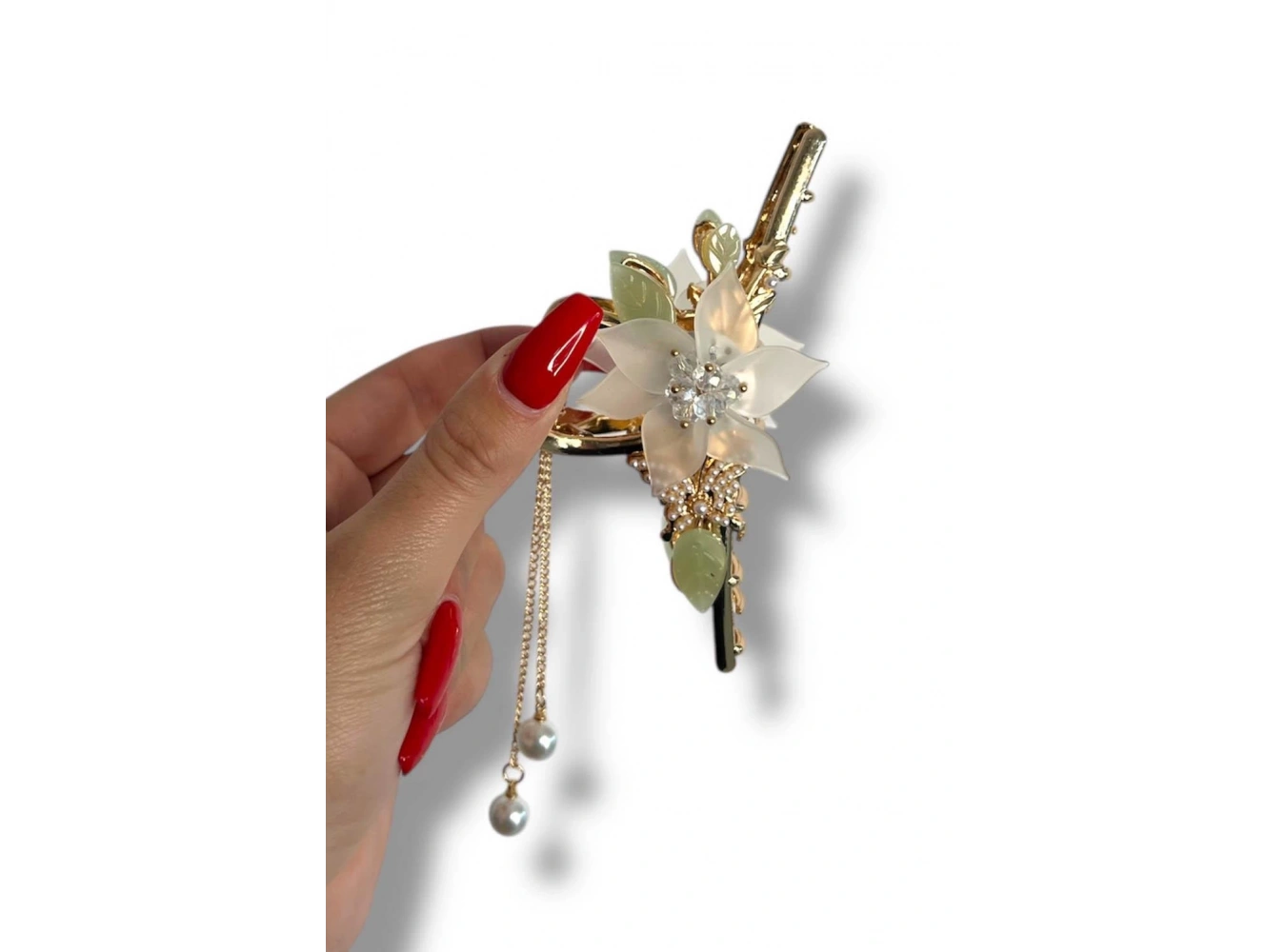 Altın Renk Çiçek Figürlü Metal Mandal Toka