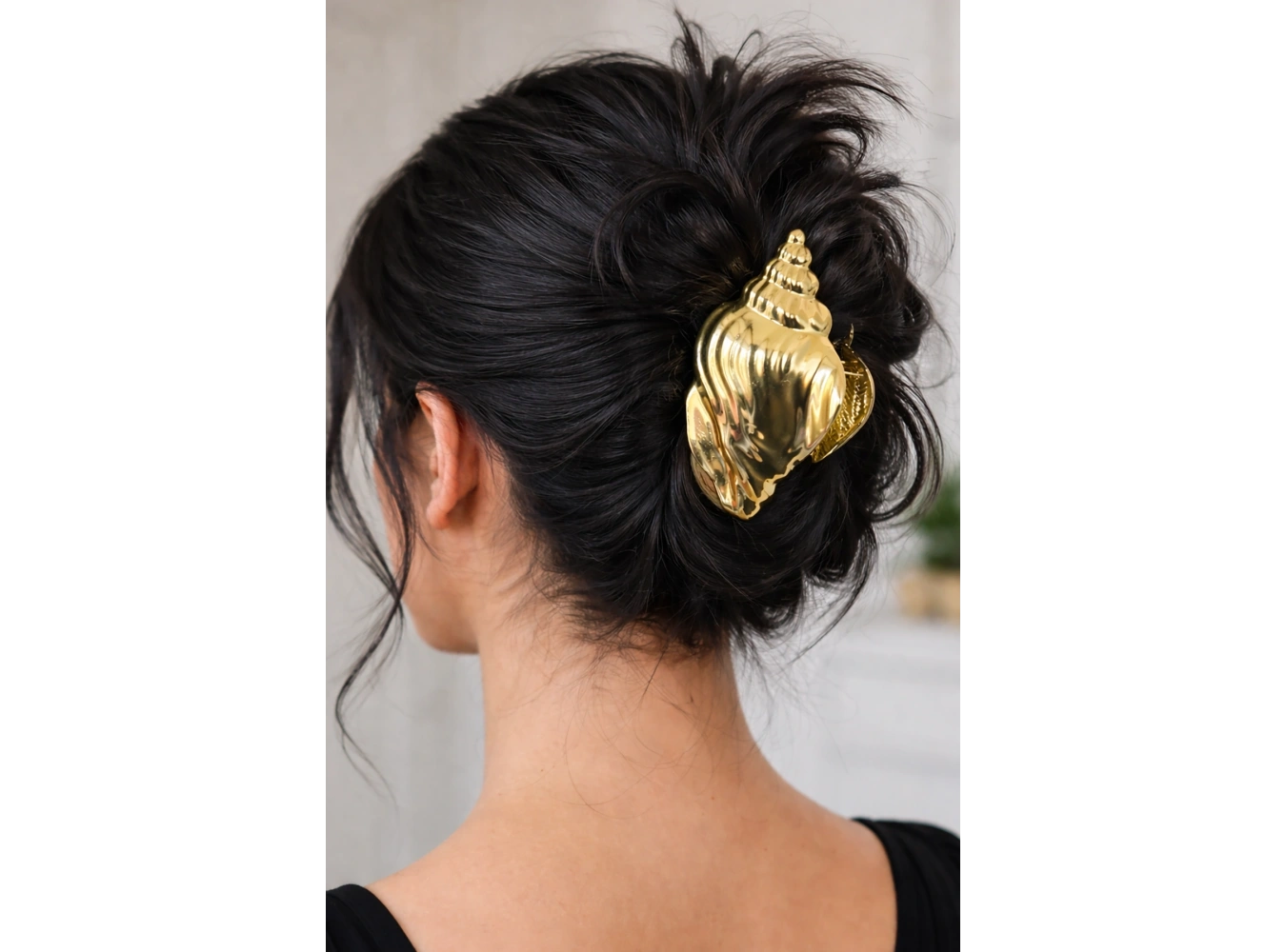 Altın Renk Deniz Kabuğu Figürlü Metal  Mandal Toka