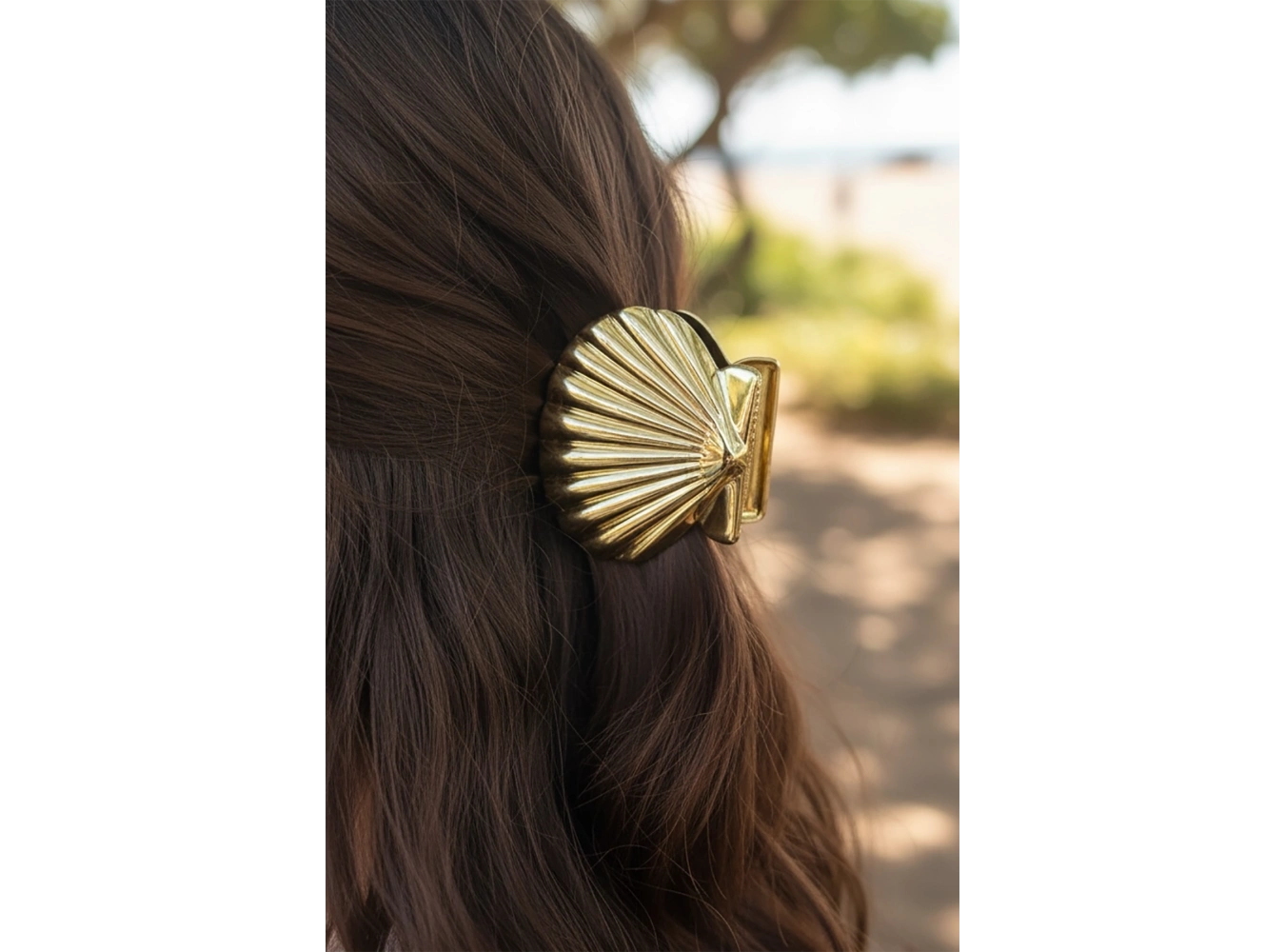 Altın Renk Deniz Kabuğu Figürlü Metal  Mandal Toka