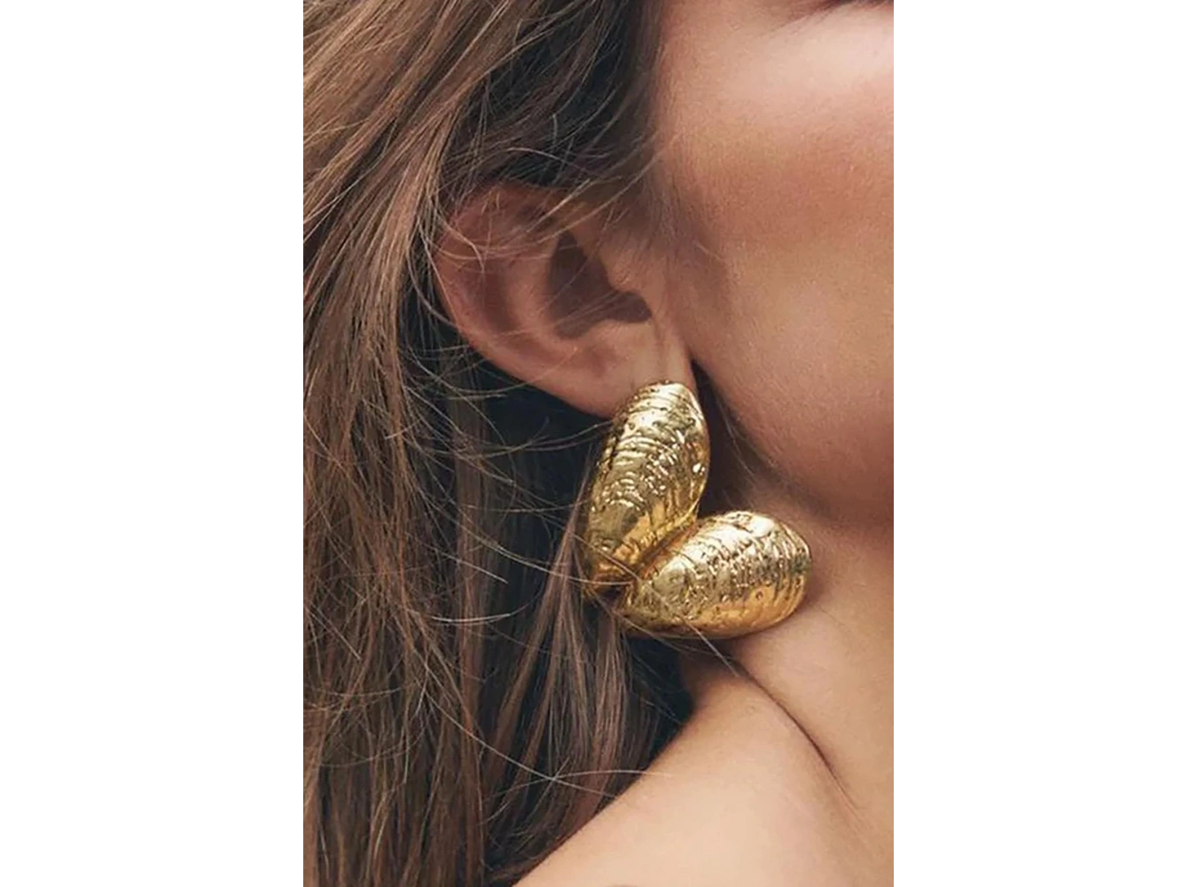 Altın Renk Deniz Kabuğu Figürlü Tasarım Küpe(Çift)