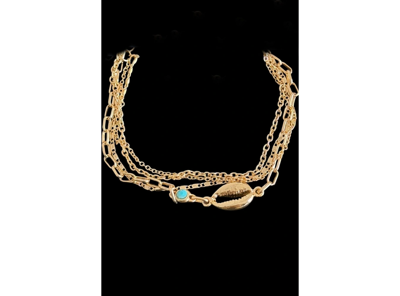 Altın Renk Deniz Kabuğu Zincir Bileklik