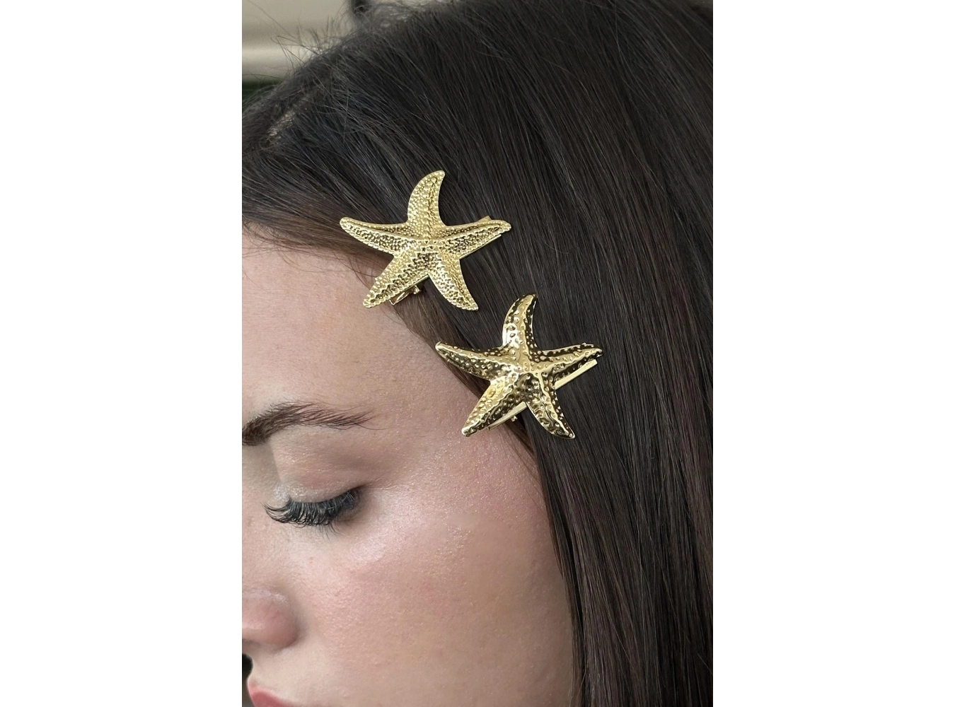 Altın Renk Deniz Yıldızı Figürlü Metal Pens Toka