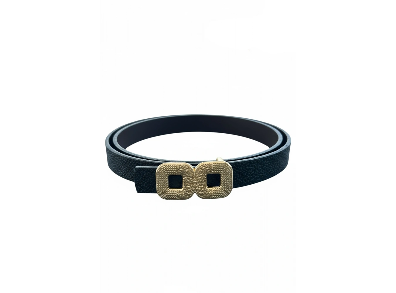 Altın Renk Deri Detaylı Kadın Kemer