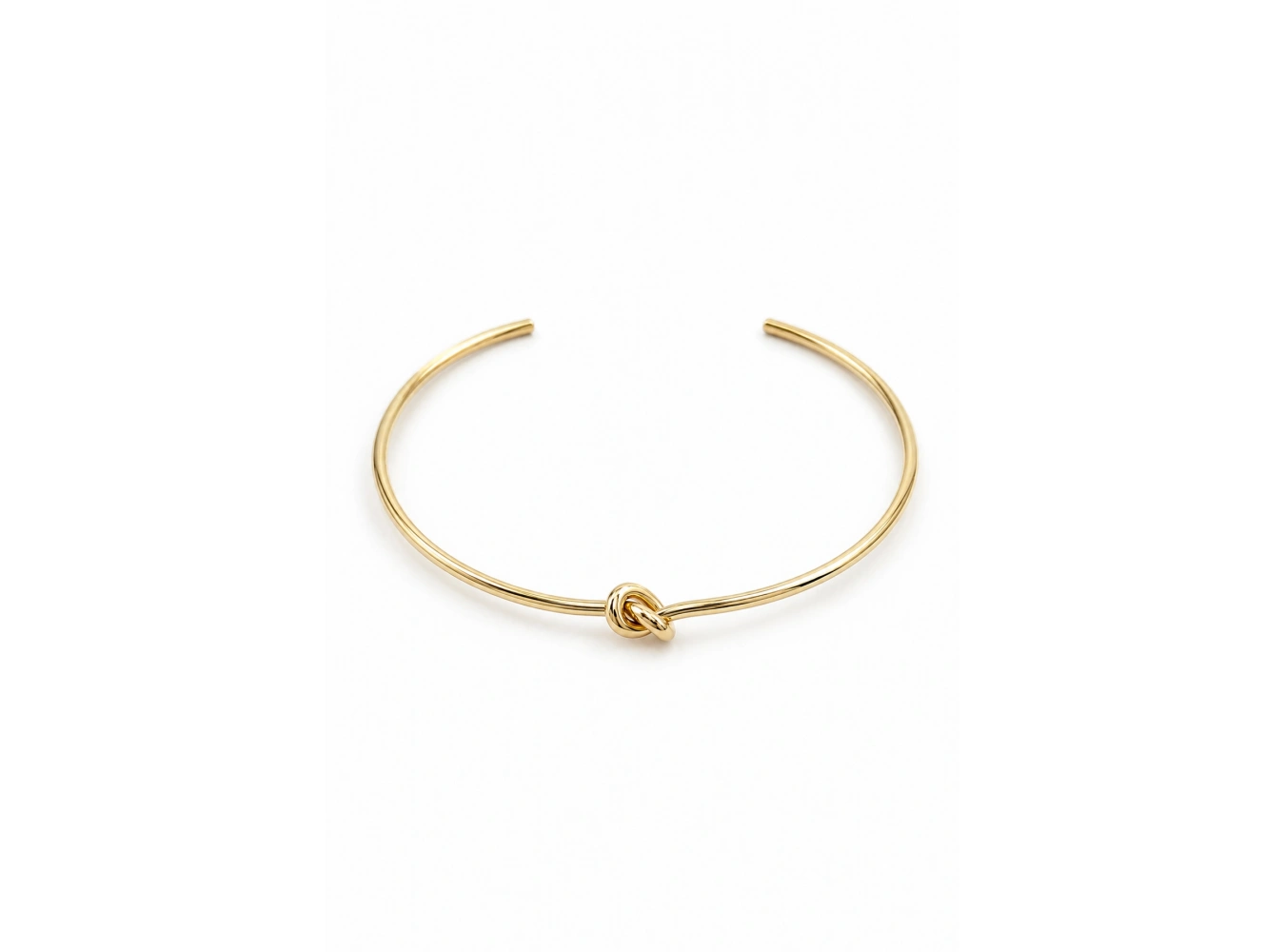Altın Renk Düğüm Detaylı Choker Kolye