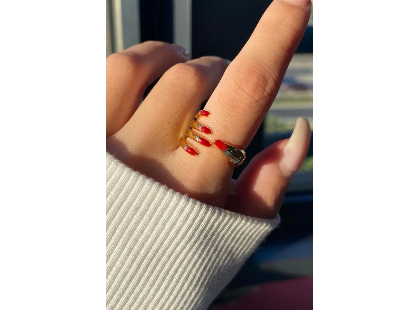 Altın Renk El Figürlü Ayarlanabilir Yüzük