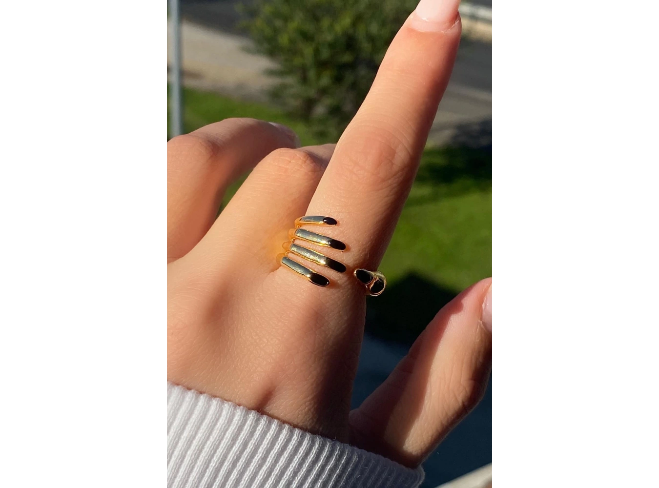 Altın Renk El Figürlü Ayarlanabilir Yüzük