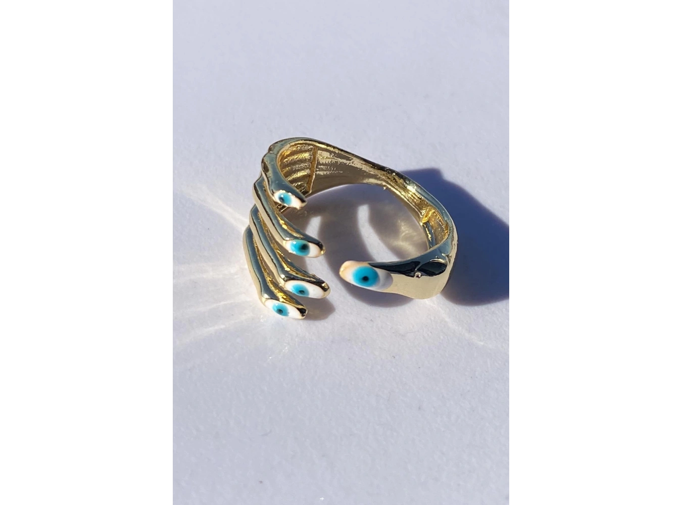 Altın Renk El Figürlü Ayarlanabilir Yüzük