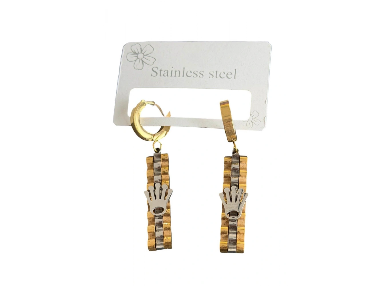 Altın Renk El Figürlü Çelik Küpe (Çift)