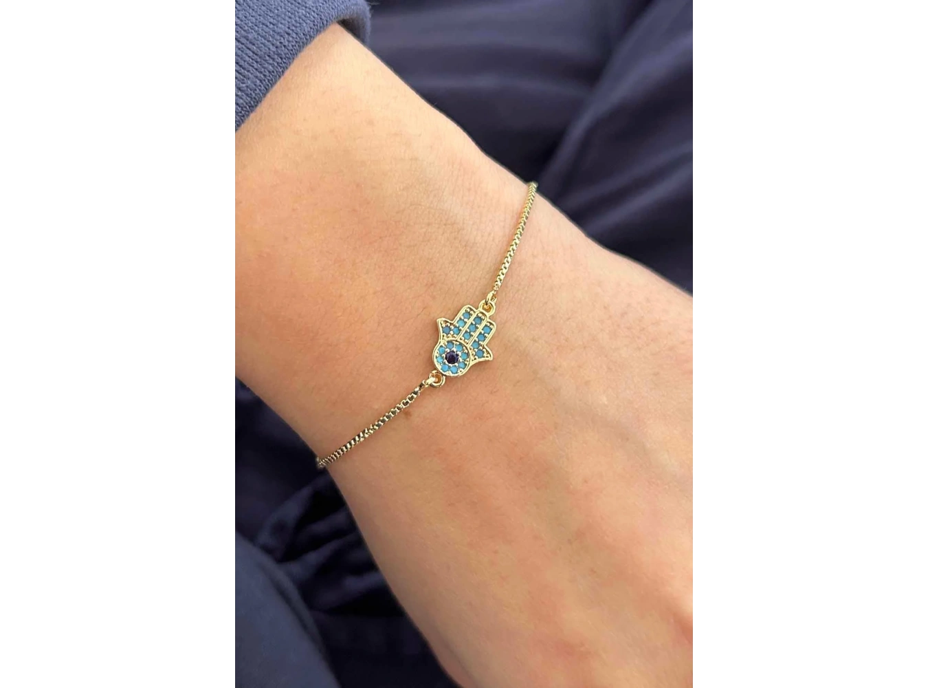 Altın Renk Fatma Ana Eli Figürlü Bileklik