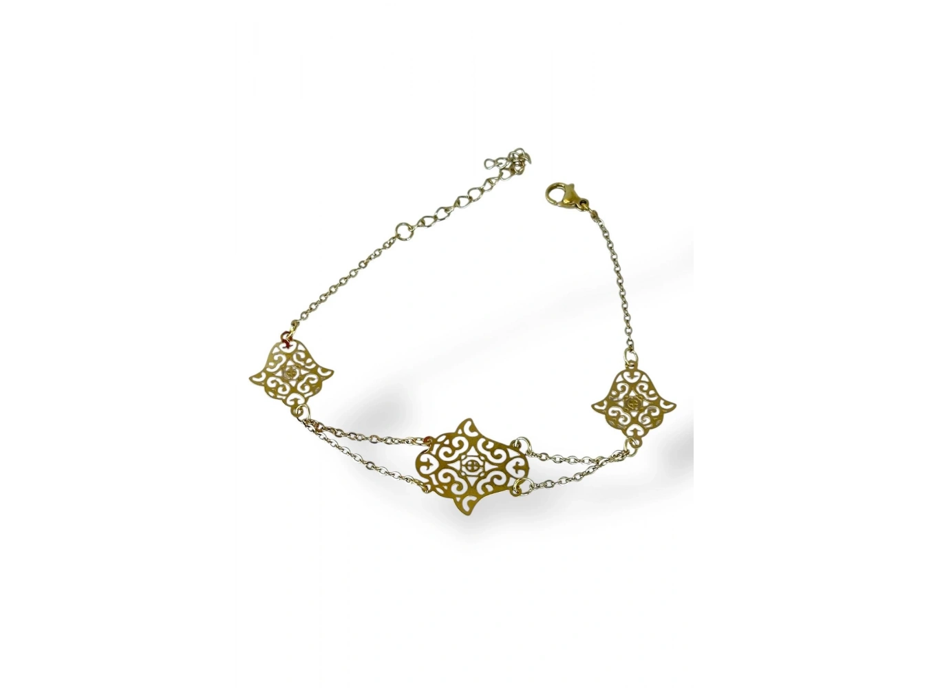 Altın Renk Fatma Ana Eli Figürlü Çelik Bileklik