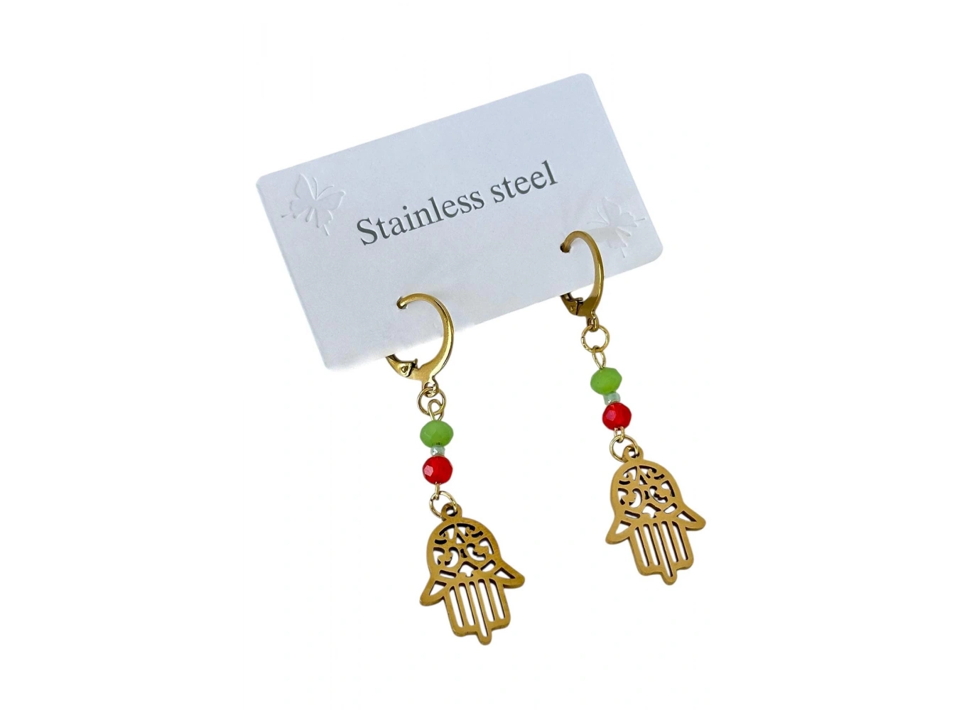 Altın Renk Fatma Ana Eli Figürlü Çelik Küpe (Çift)