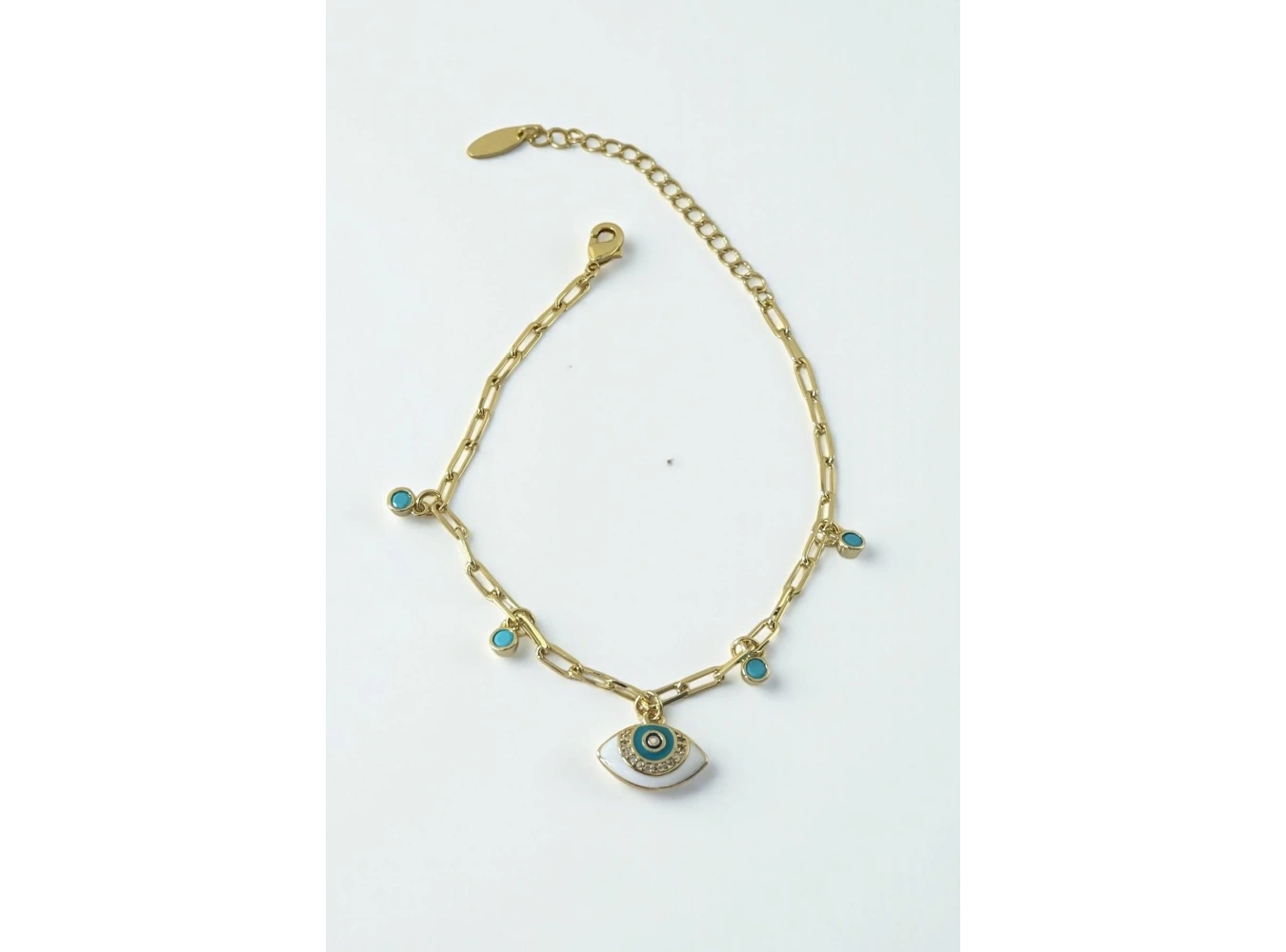 Altın Renk Göz Figürlü Taş Detaylı YSX Bileklik