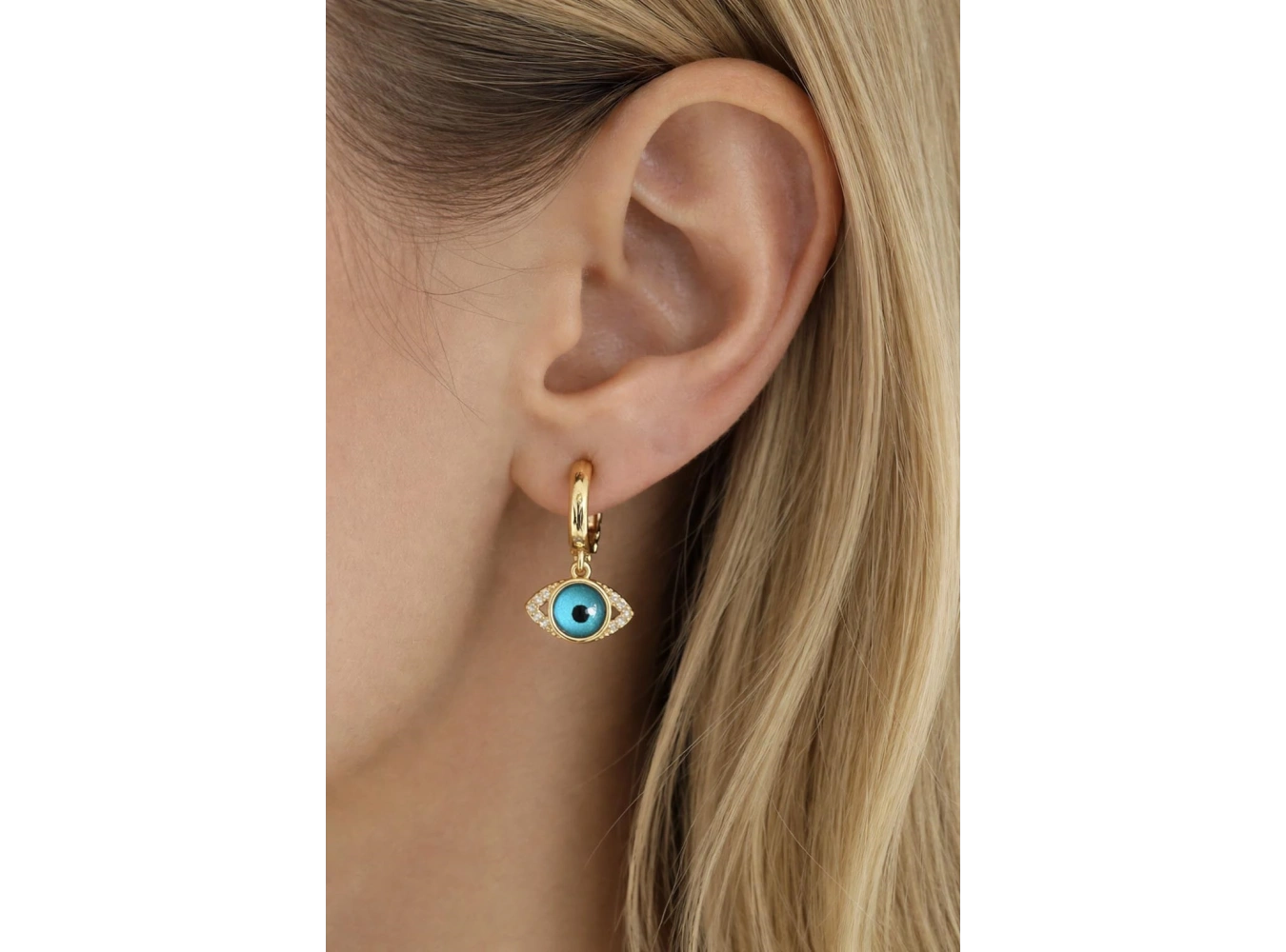 Altın Renk Göz Figürlü Tx Küpe (Çift)