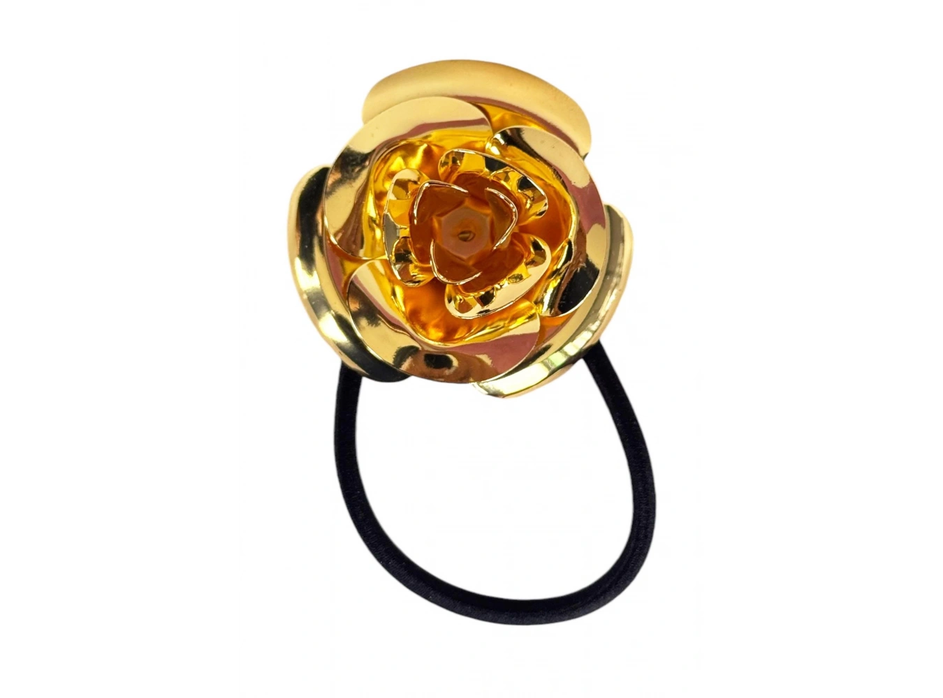 Altın Renk Gül Figürlü Metal Lastik Toka