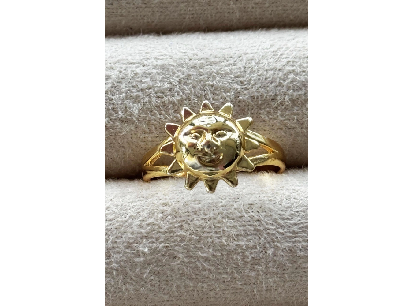 Altın Renk Güneş Figürlü Metal Ayarlanabilir Yüzük