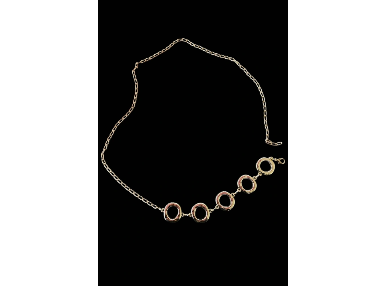 Altın Renk Halka Detaylı Zincir Kemer