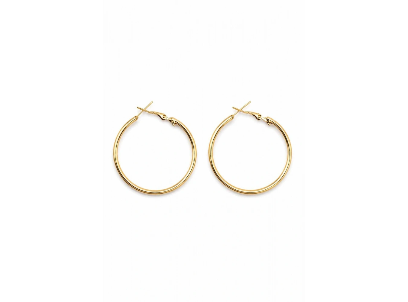 Altın Renk  Halka Küpe 40Mm (Çift)