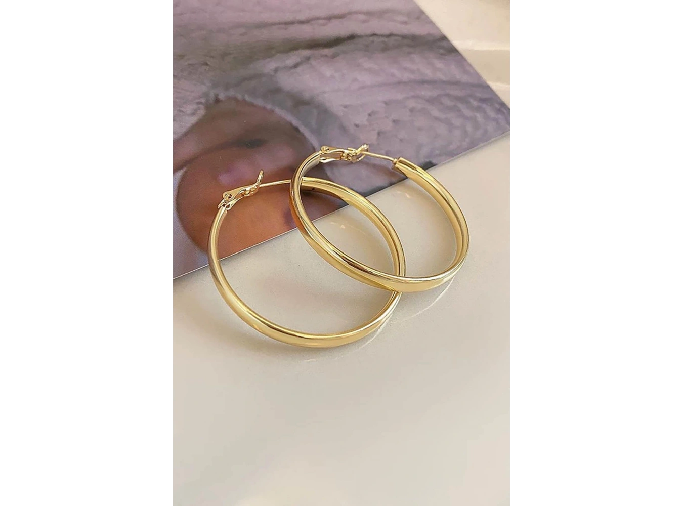 Altın Renk Halka Küpe 60MM (Çift)