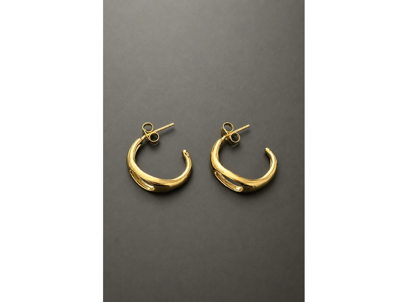 Altın Renk Halka Küpe (Çift)