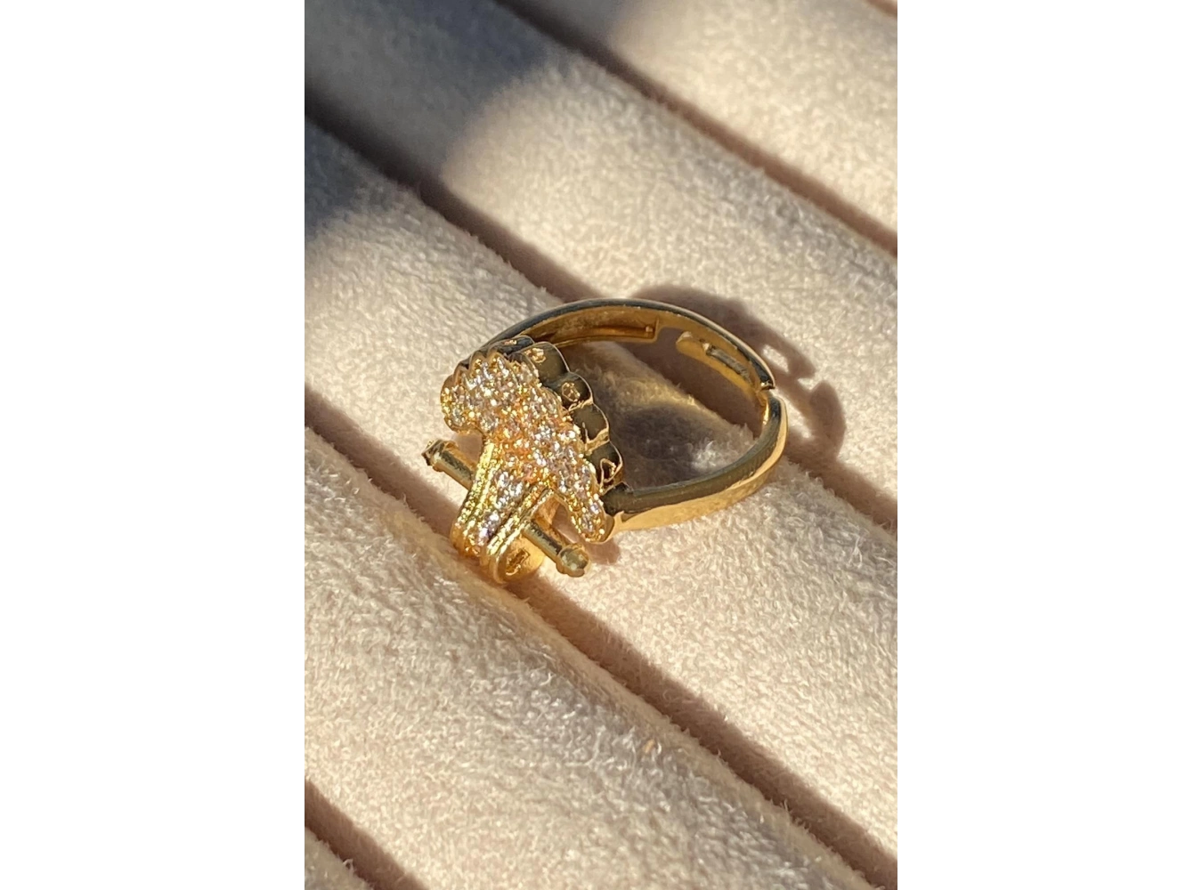 Altın Renk Hayat Ağacı Figürlü Metal Ayarlanabilir Yüzük