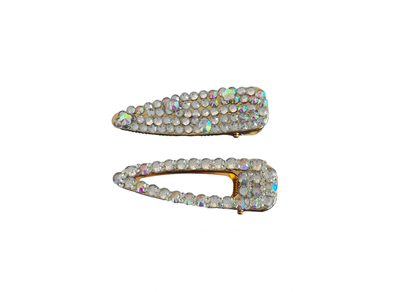 Altın Renk Hologram Taş Detaylı İkili Yan Toka