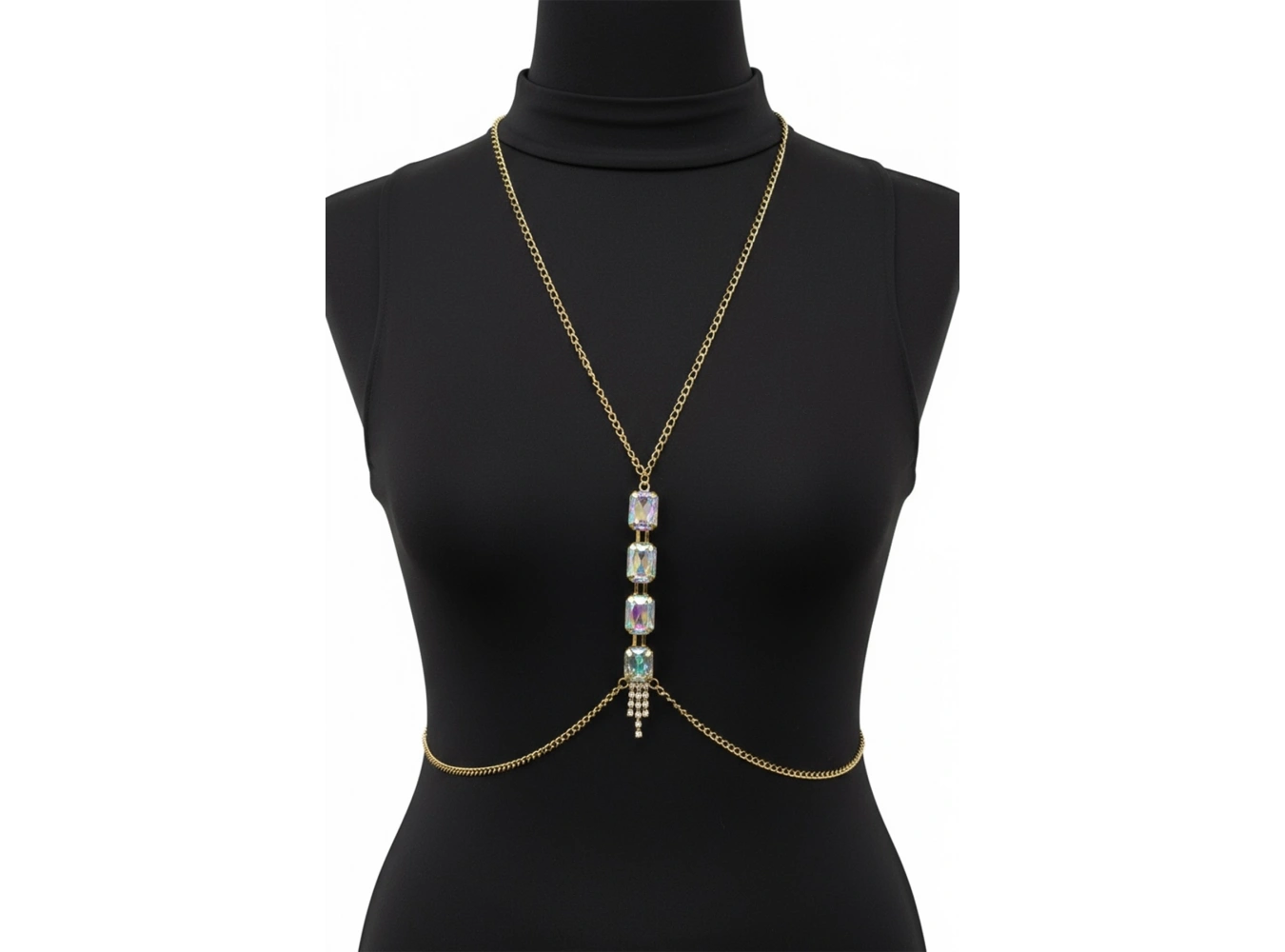 Altın Renk Hologram Taş Detaylı Vücut Aksesuarı