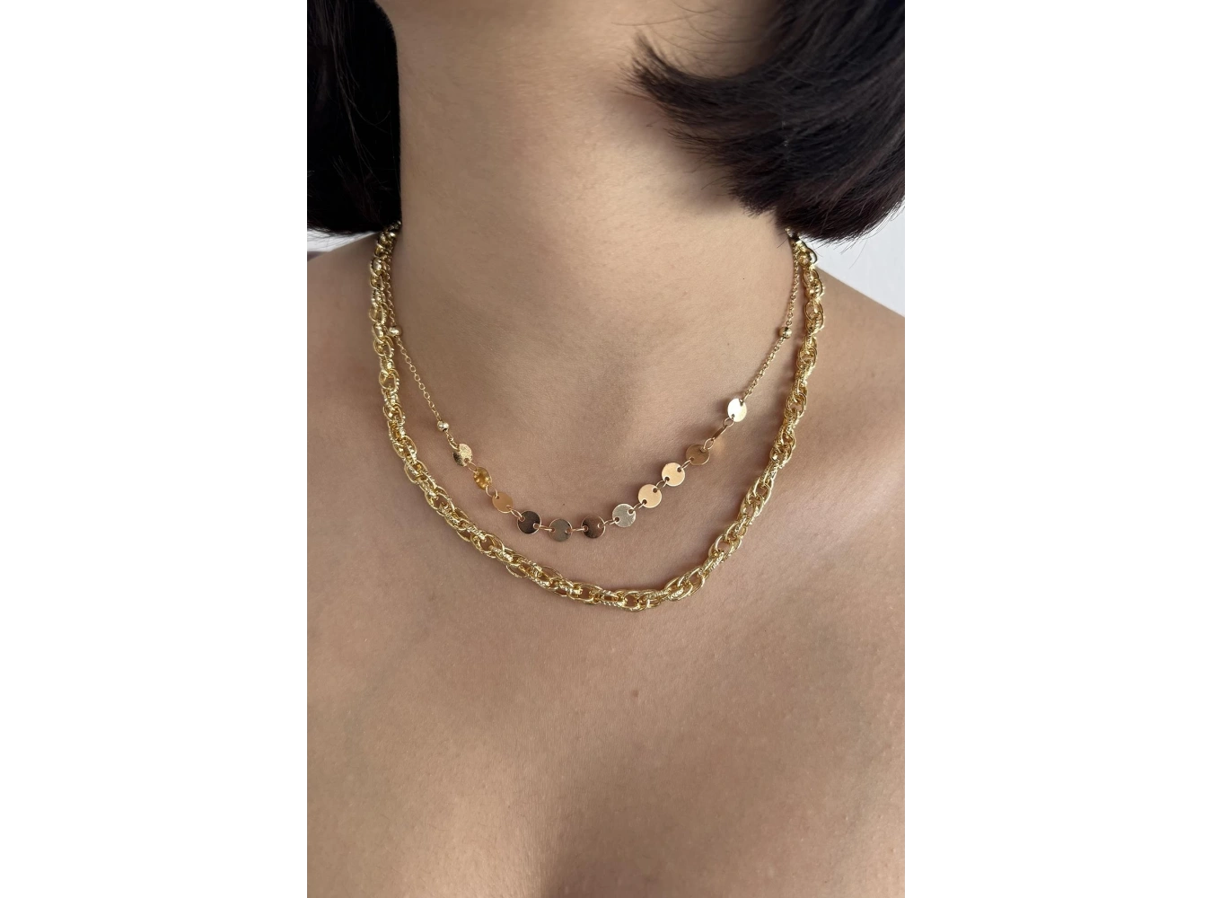 Altın Renk İkili Kolye