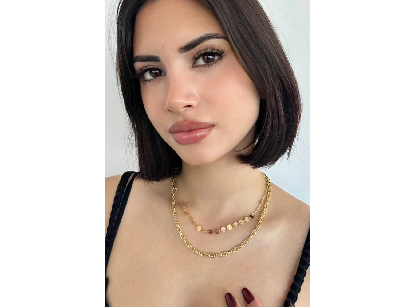 Altın Renk İkili Kolye