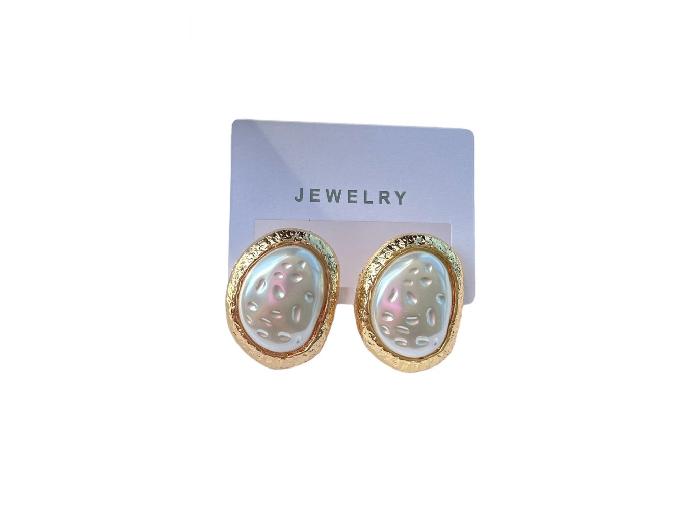 Altın Renk İnci Detaylı Küpe (Çift)