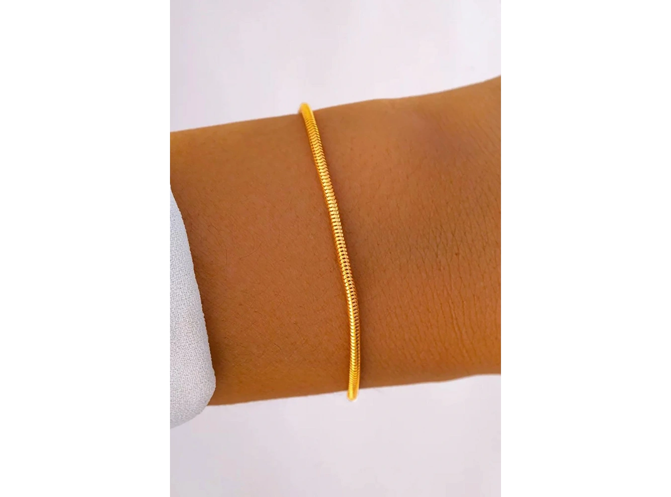 Altın Renk İtalyan Zincir Çelik Bileklik (Unisex)