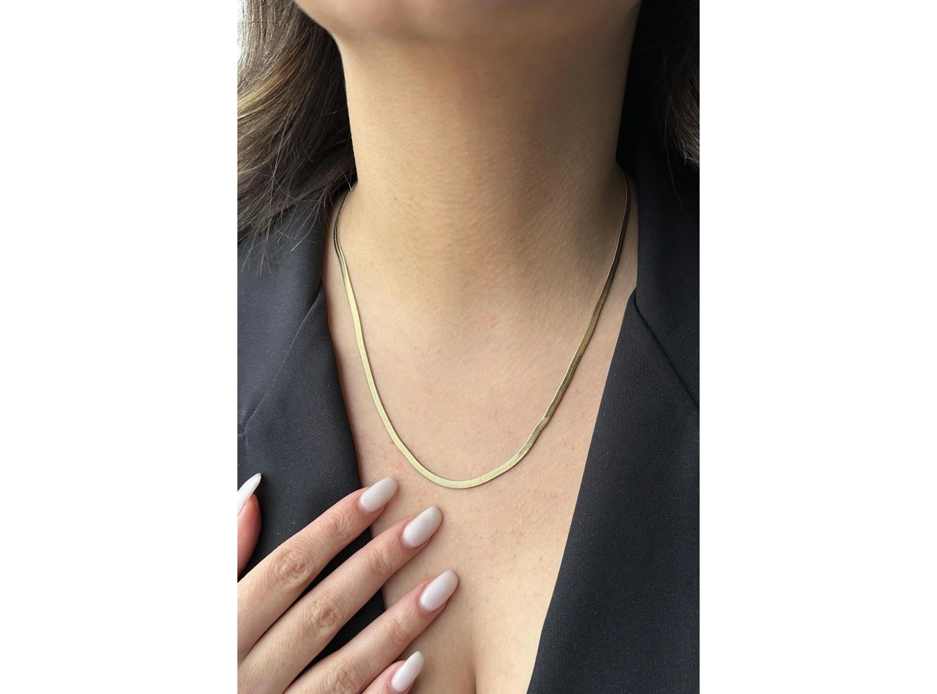 Altın Renk İtalyan Zincir Çelik Kolye